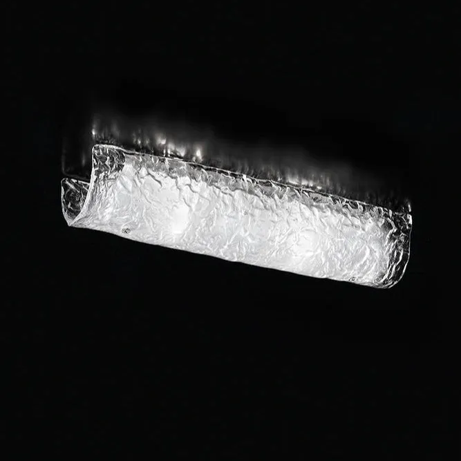 Classic Half-Moon Murano Glass Flush Ceiling or Wall Lamp