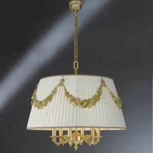 Classical Gold Shaded 6 Lamp Chandelier