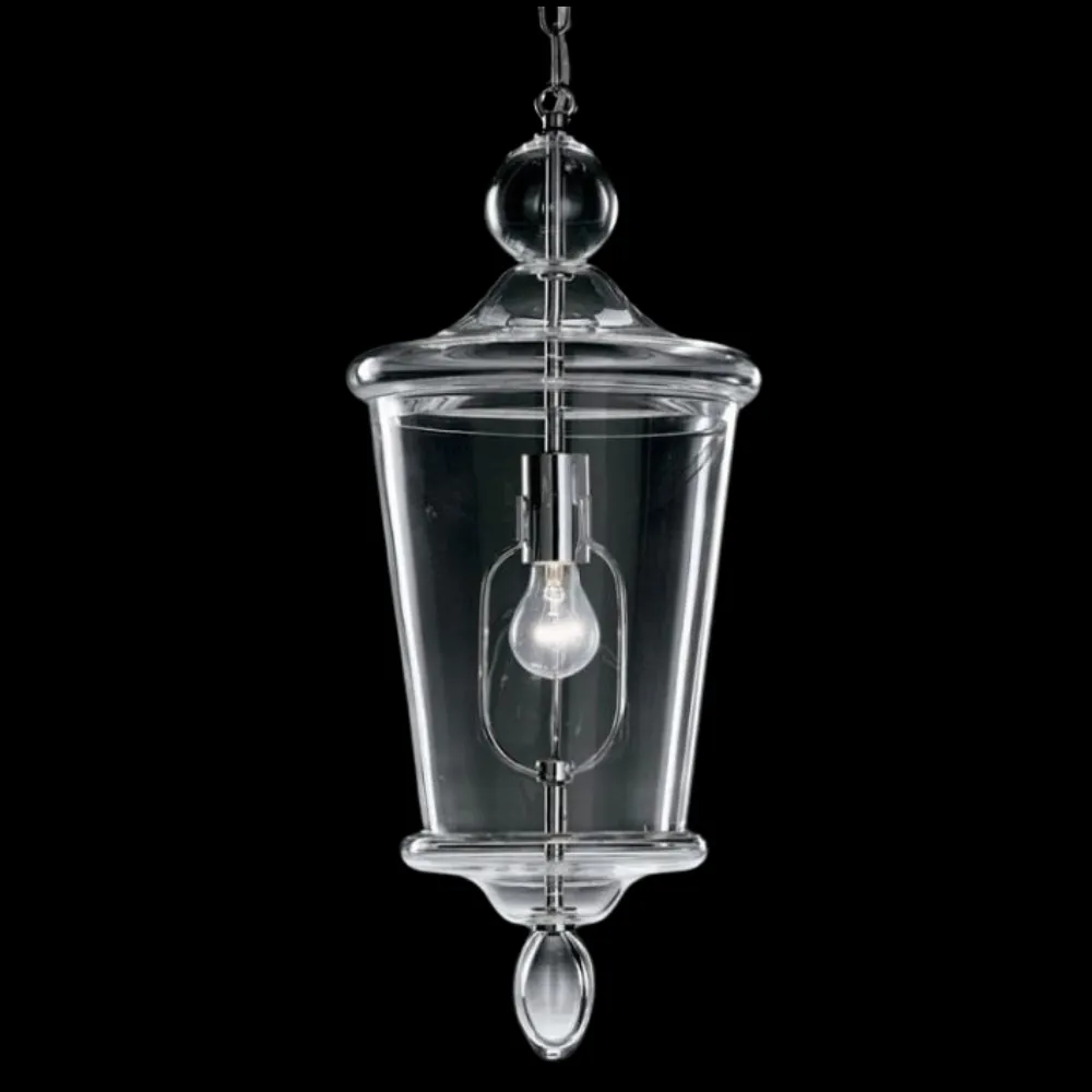 Clear Modern Murano Glass Ceiling Lantern