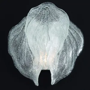 Clear Or Amber Piastra Glass Wall Light In Mid-Century Style
