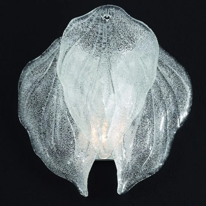Clear Or Amber Piastra Glass Wall Light In Mid-Century Style