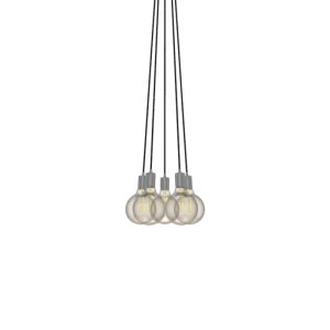 Cluster Chandelier - Even: 5 Pendant Nickel and Black