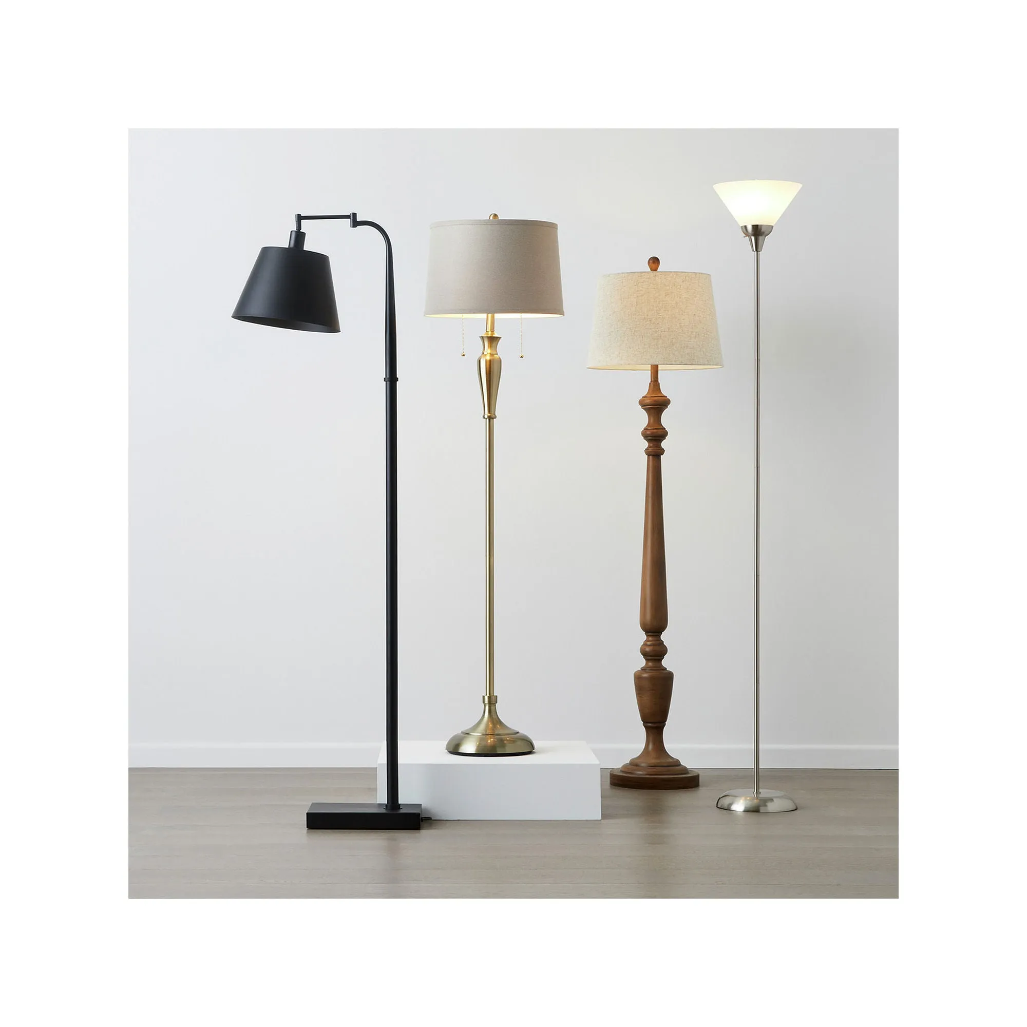 Collective Design By Stylecraft Matte Black Metal Floor Lamp TL77034JCDS - SATIN BLACK ONE SIZE