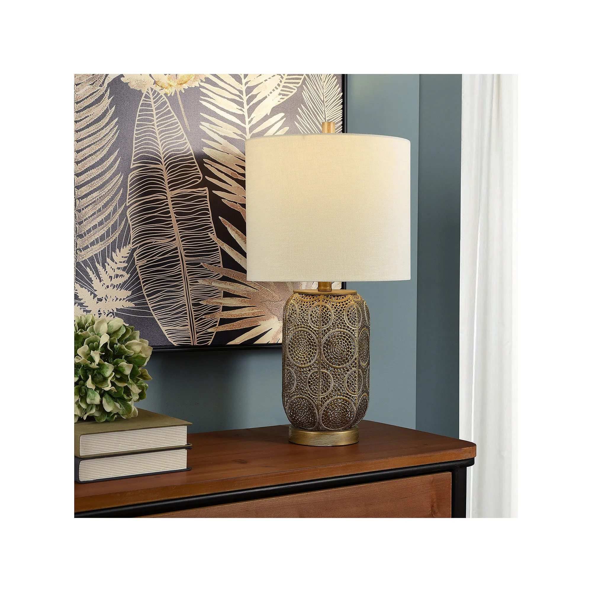 Collective Design By Stylecraft Pierced Gold Metal Table Lamp TL211514JCADS - GOLD ONE SIZE