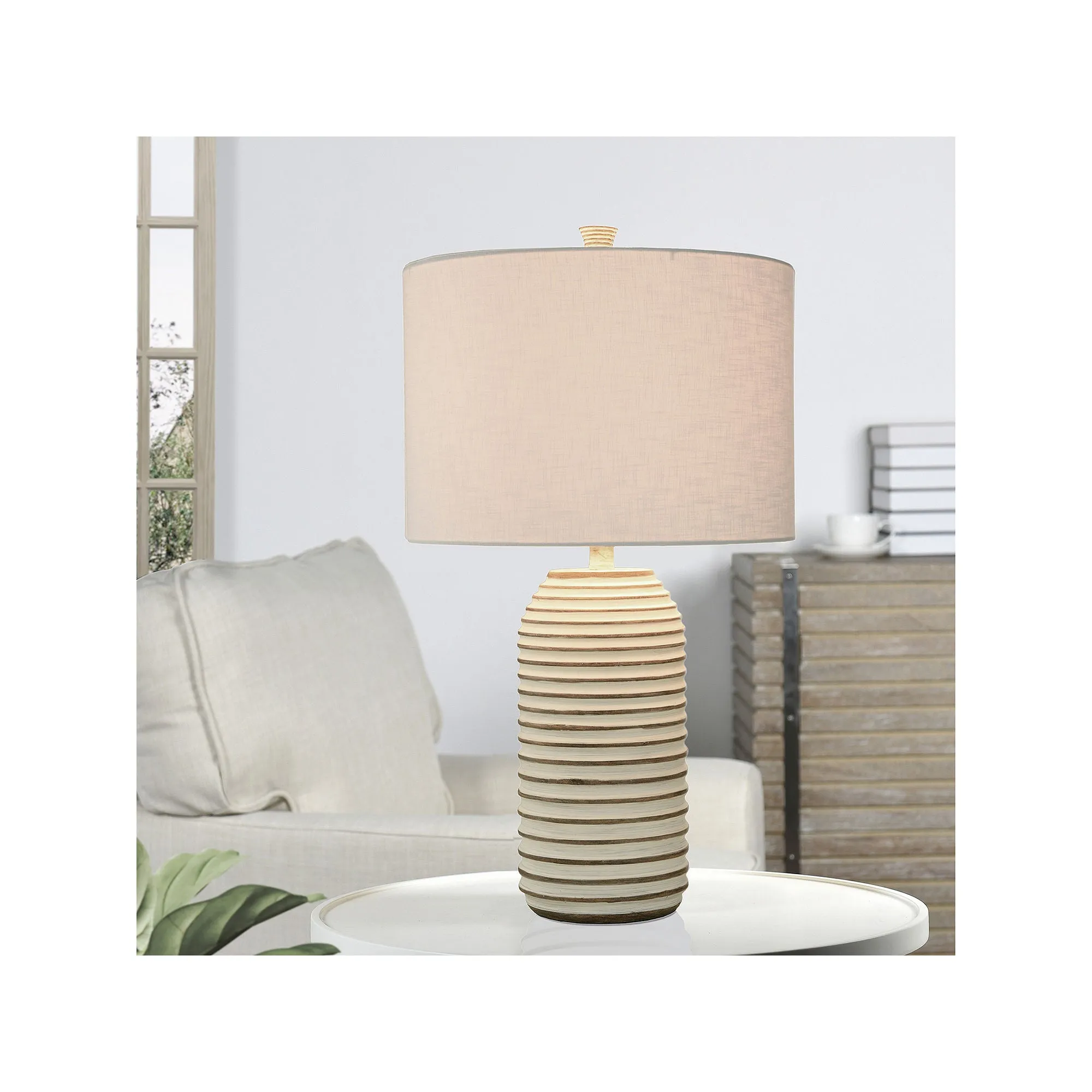 Collective Design By Stylecraft White Washed Wood Table Lamp TL211503JCADS - WHITE ONE SIZE