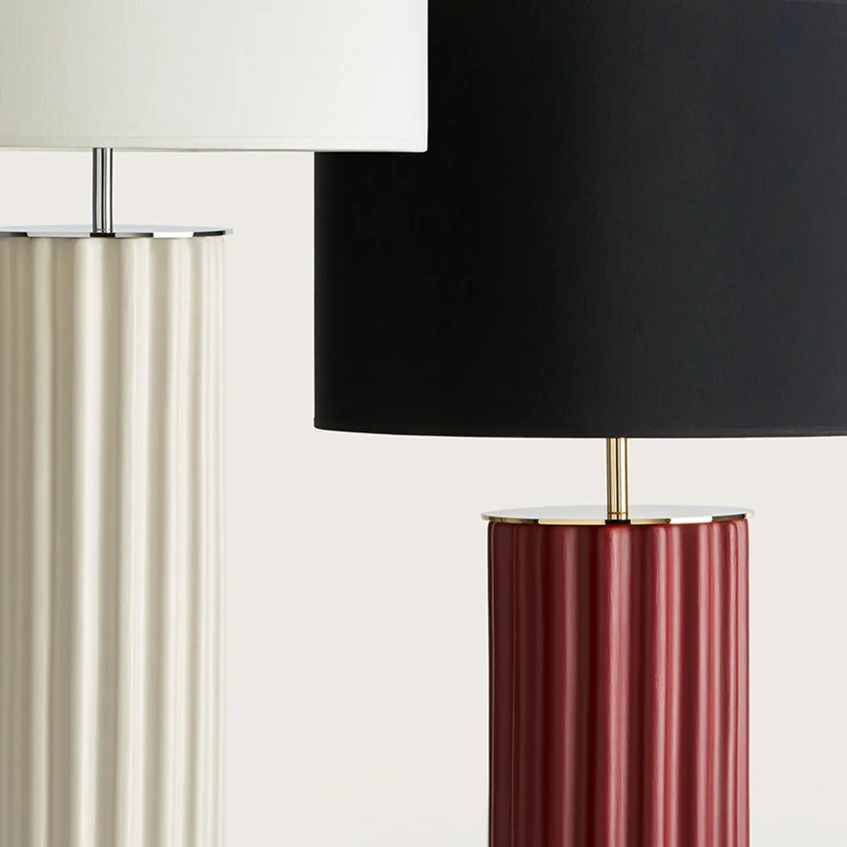 Contemporary Ribbed Ceramic Table Lamp