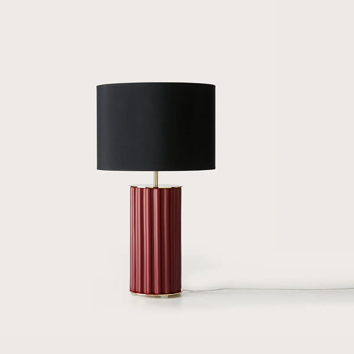 Contemporary Ribbed Ceramic Table Lamp