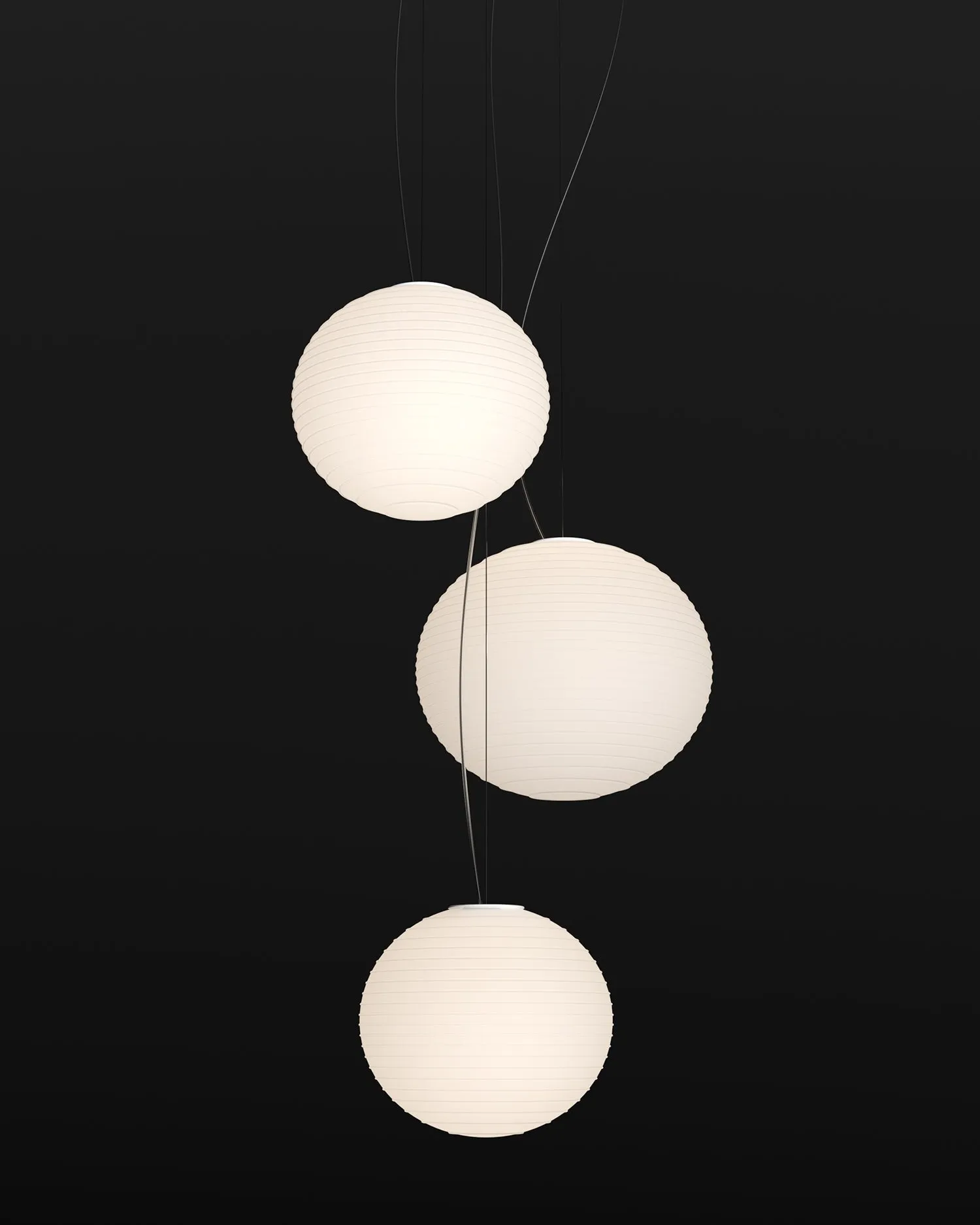 Contemporary Ringed Sphere Glass Pendant