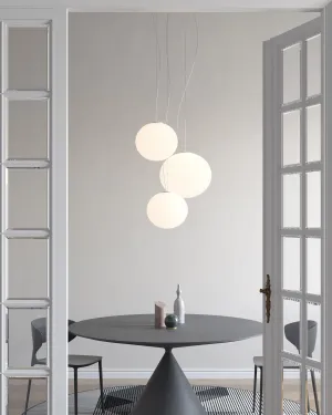 Contemporary Ringed Sphere Glass Pendant