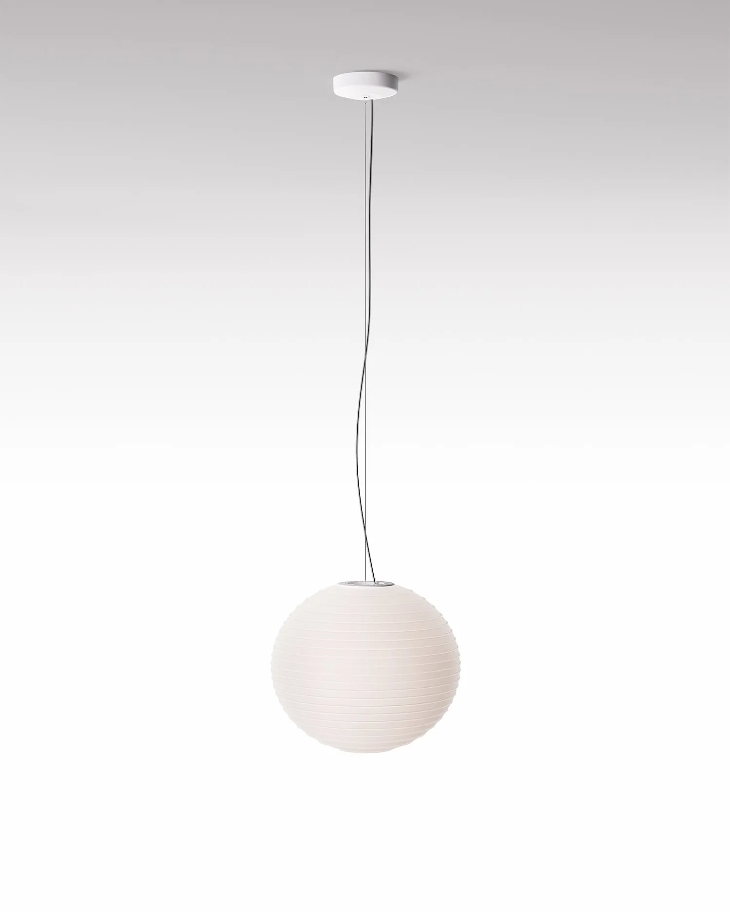 Contemporary Ringed Sphere Glass Pendant