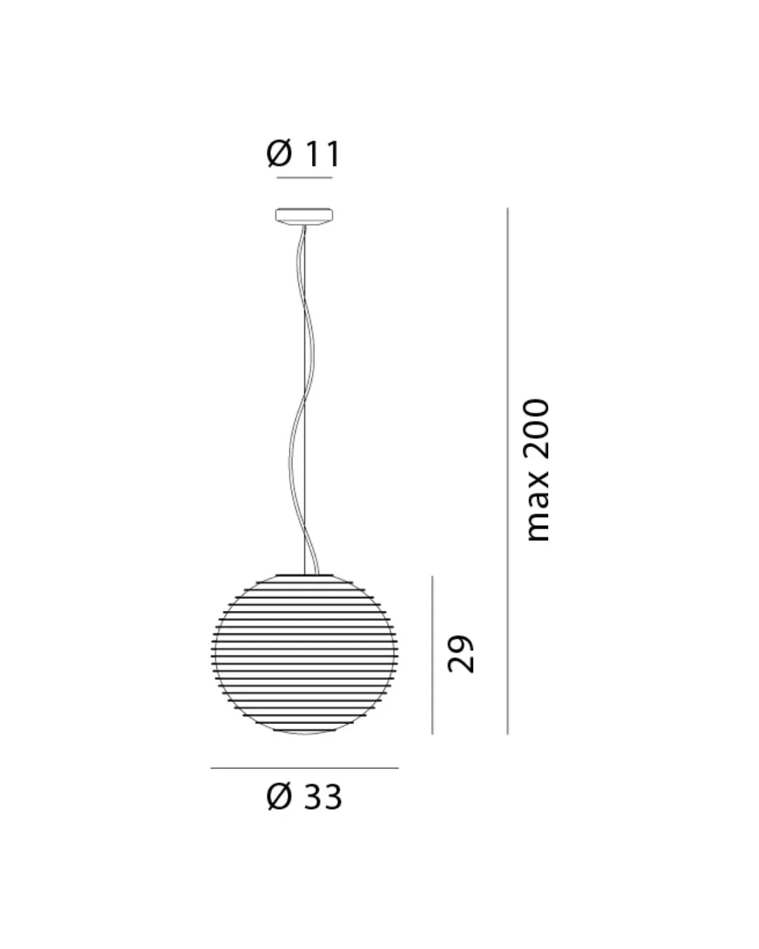 Contemporary Ringed Sphere Glass Pendant