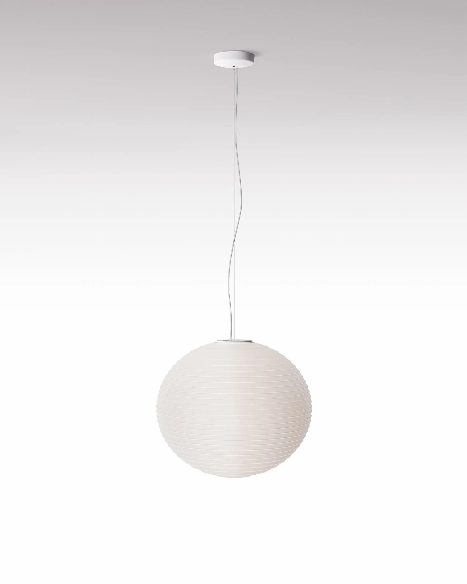 Contemporary Ringed Sphere Glass Pendant
