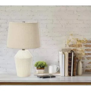 Creative Co-Op EC1033 Storied Home 13" Round Stoneware Desk Lamp