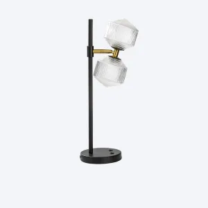 CREO WITH YOSH CAMILLA RIBBED GLASS TABLE LAMP