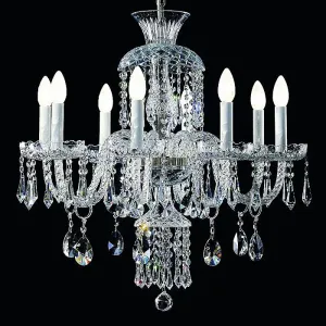 Cut Glass & Italian Lead Crystal Chandelier With 8 Lights