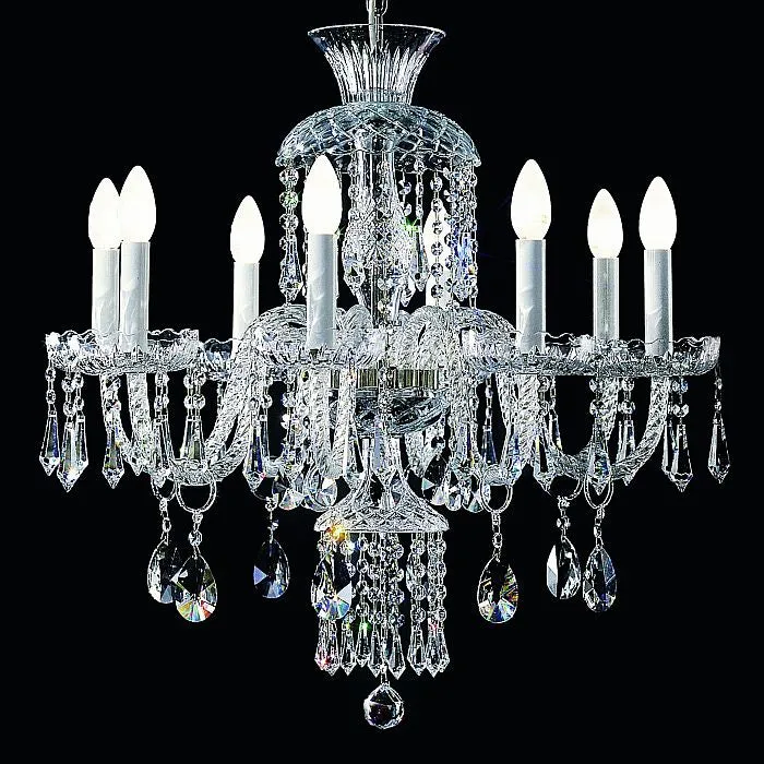Cut Glass & Italian Lead Crystal Chandelier With 8 Lights