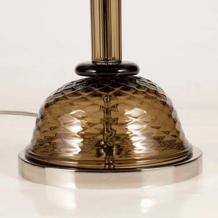 Dark Brown Artistic Glass Table Lamp With Shade