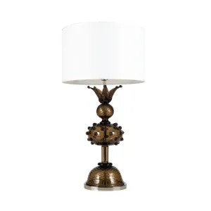Dark Brown Artistic Glass Table Lamp With Shade
