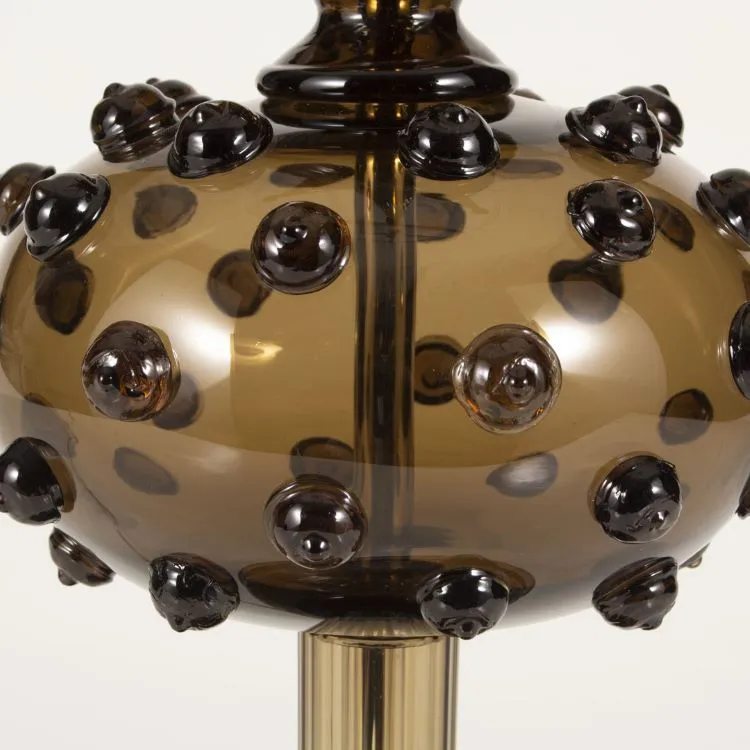 Dark Brown Artistic Glass Table Lamp With Shade