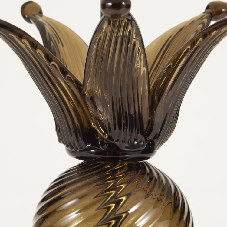 Dark Brown Artistic Glass Table Lamp With Shade