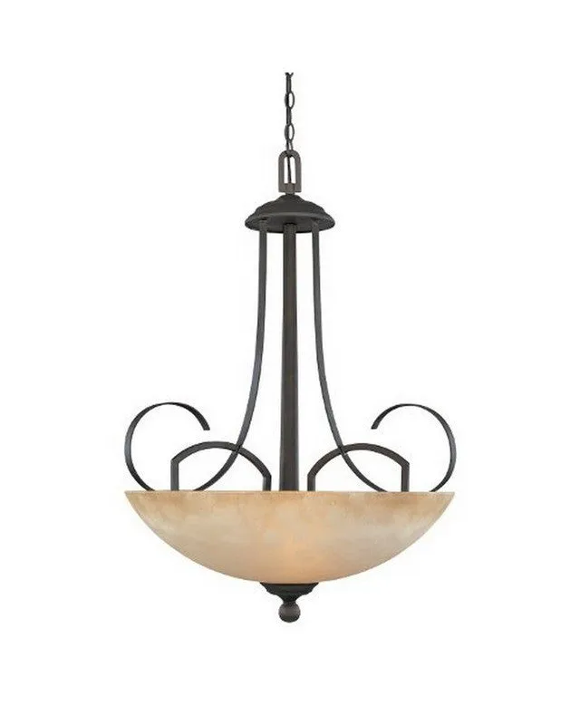 Designers Fountain Lighting 80231 ORB Caledonia Collection Three Light Hanging Pendant Chandelier in Oil Rubbed Bronze Finish