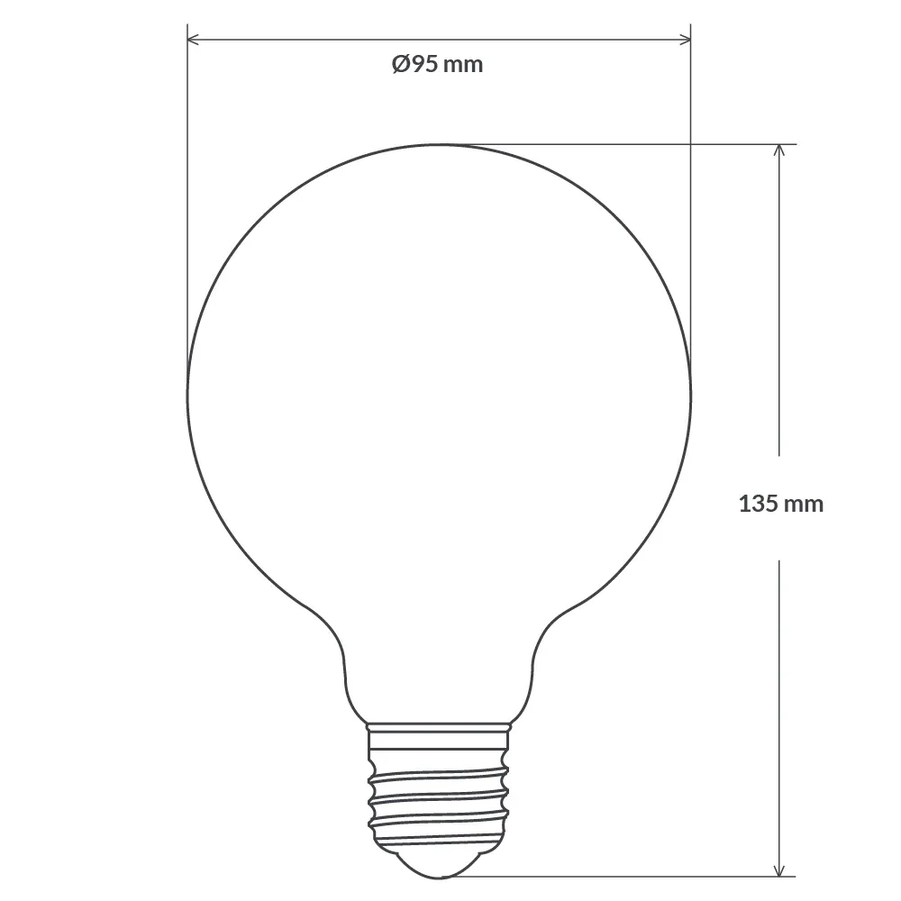 Dimmable E27 LED | G95 | 10W | 2700K | SALE