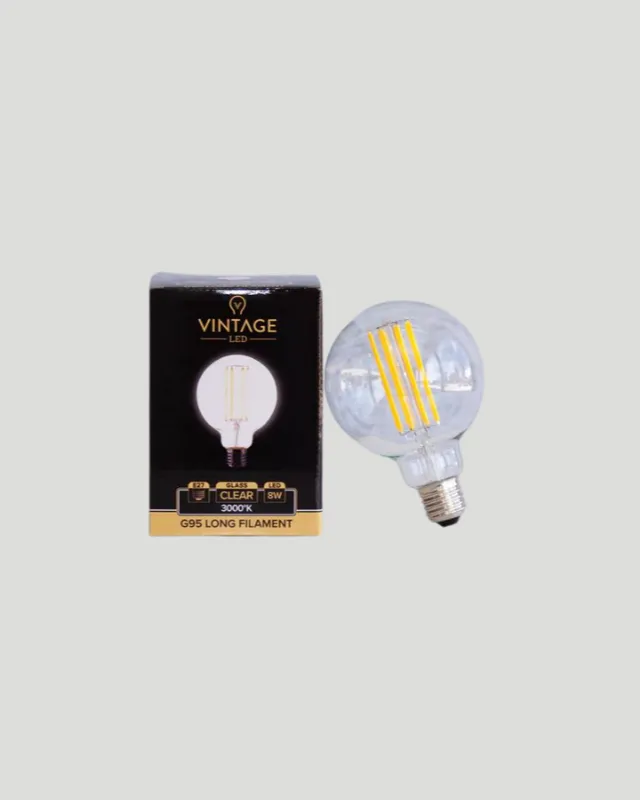 Dimmable E27 LED | G95 | 8W | 3000K