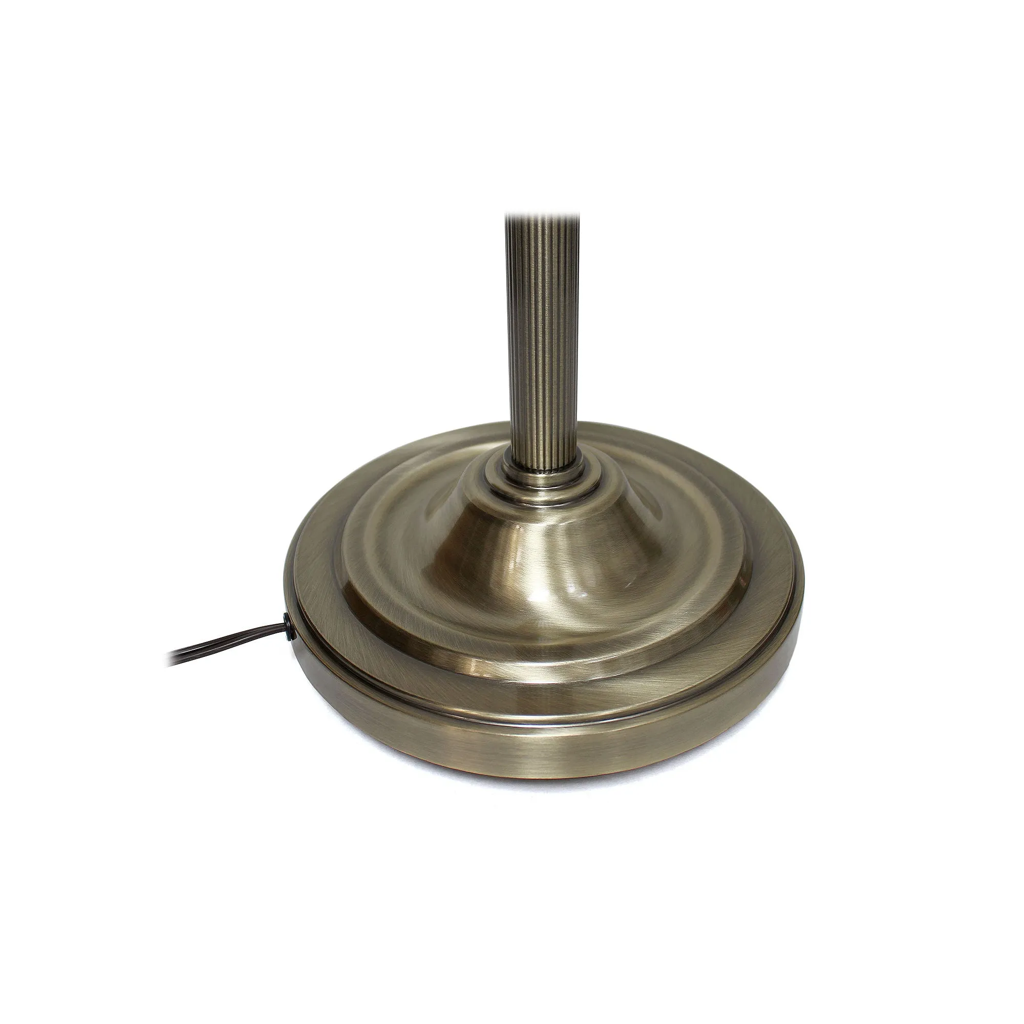 Elegant Designs LF2003-ABS 2 Light White Marble Glass Floor Lamp, Antique Brass