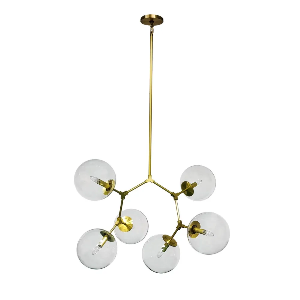 Epiphany 6 Light Chandelier - Brass