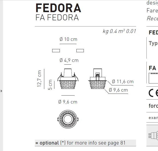 Fedora Fa Clear Recessed Ceiling Light From Axo Light