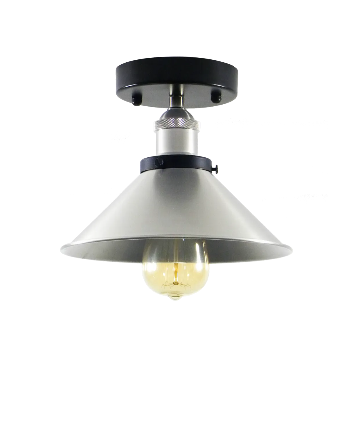 Flush Mount: Brushed Nickel Shade Light