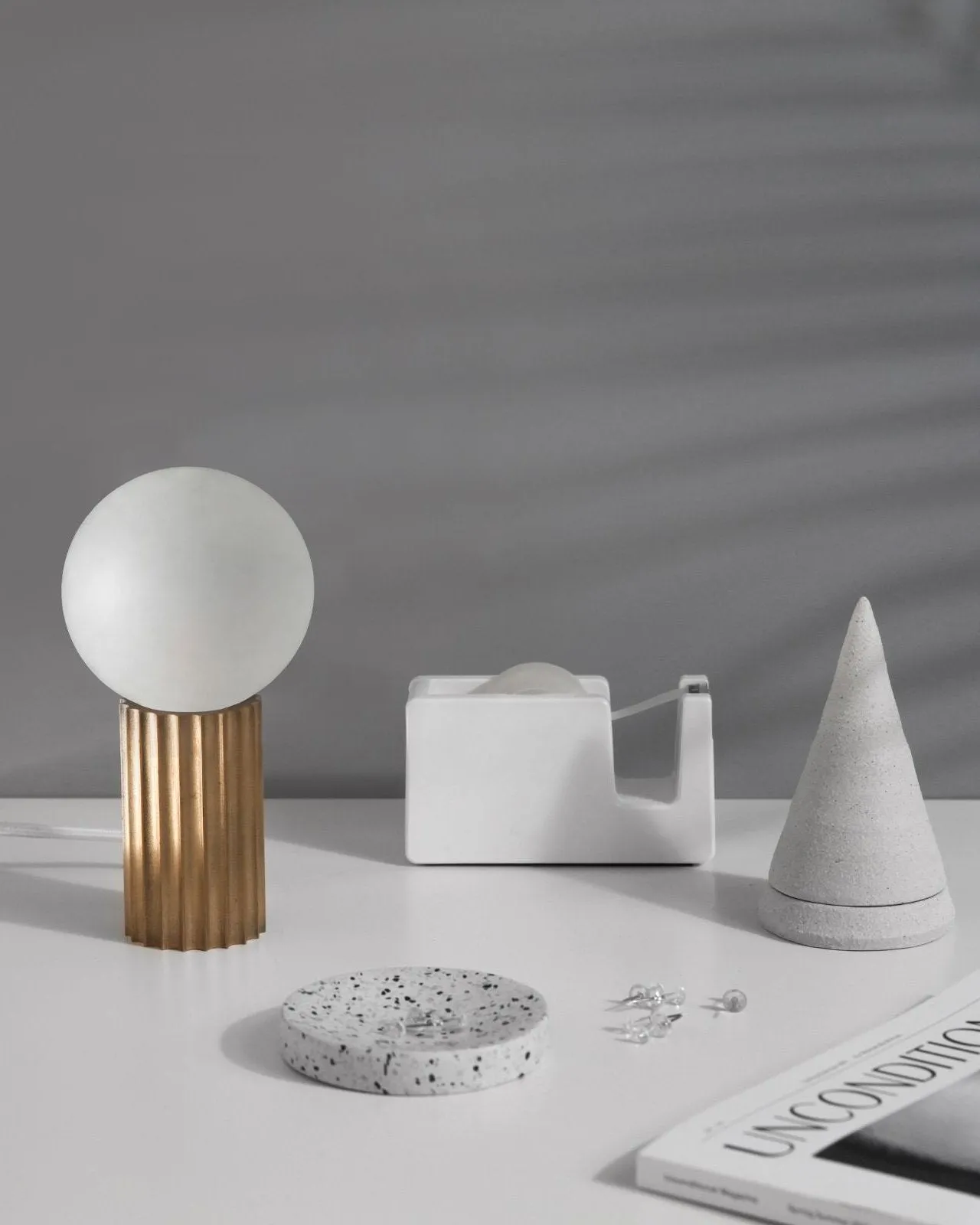 Fluted Brass Table Lamp | Attalos
