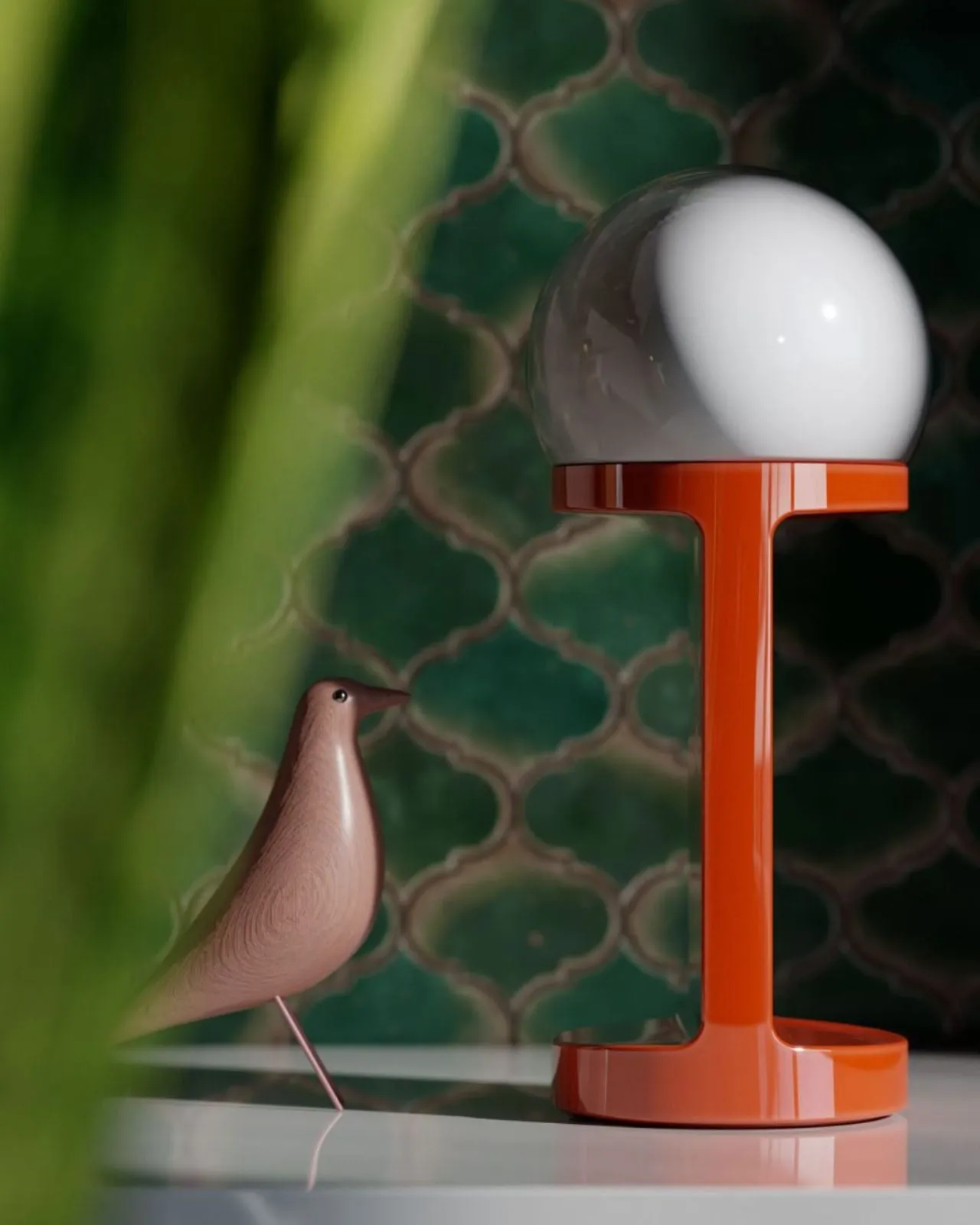 Geometric Glossy Ceramic Table Lamp
