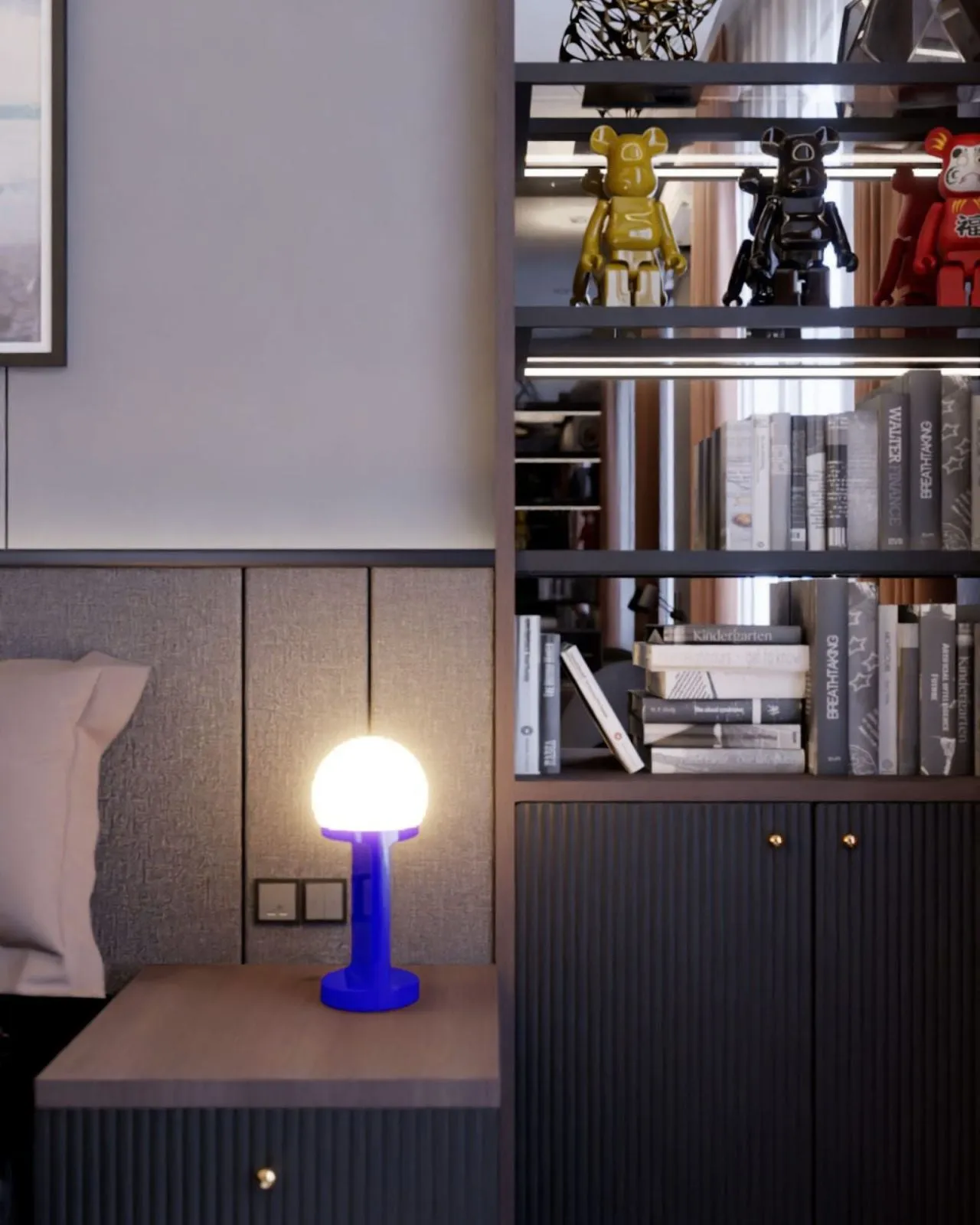 Geometric Glossy Ceramic Table Lamp