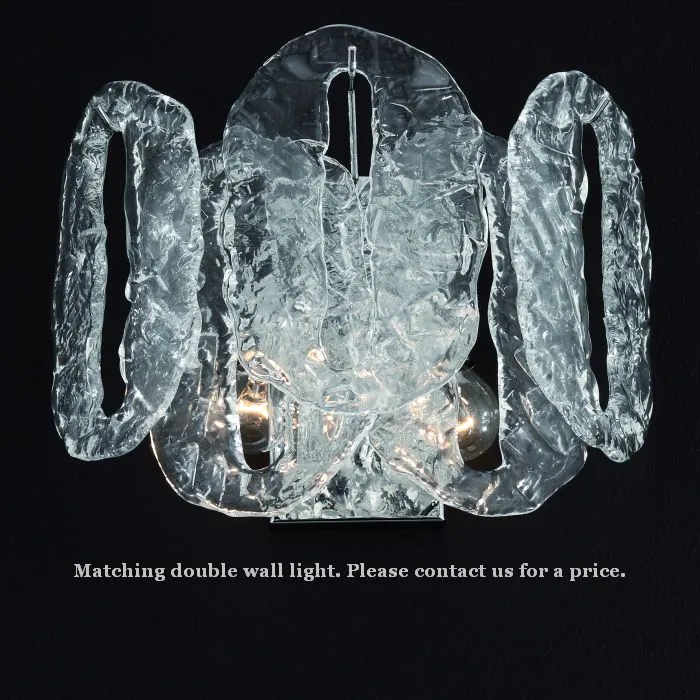 Ghiaccio Or Cracked Ice Glass Chandelier In Custom Sizes