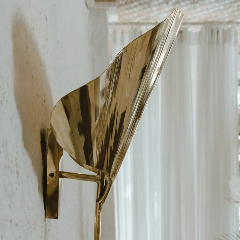 Gingko Brass Leaf Wall Light