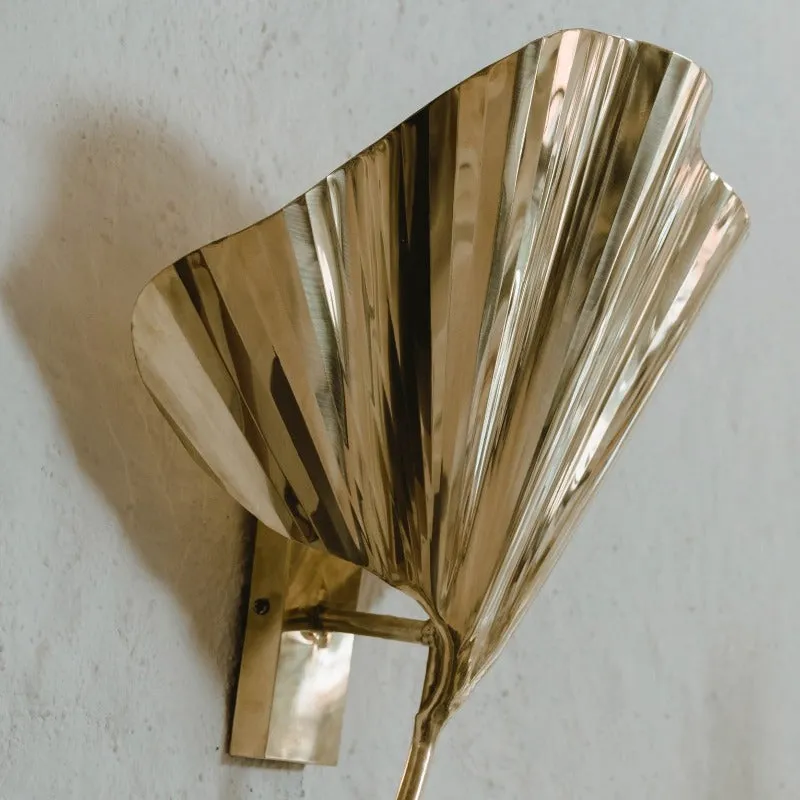 Gingko Brass Leaf Wall Light