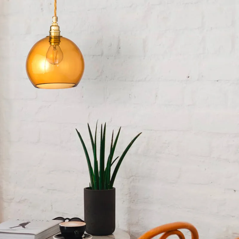Glass Metal Spherical Pendant
