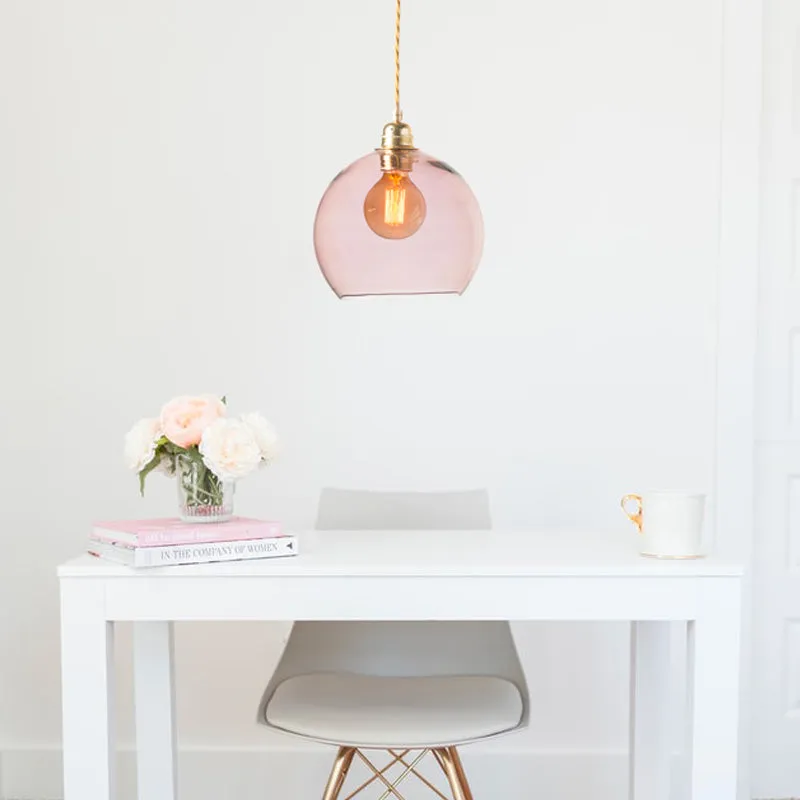 Glass Metal Spherical Pendant