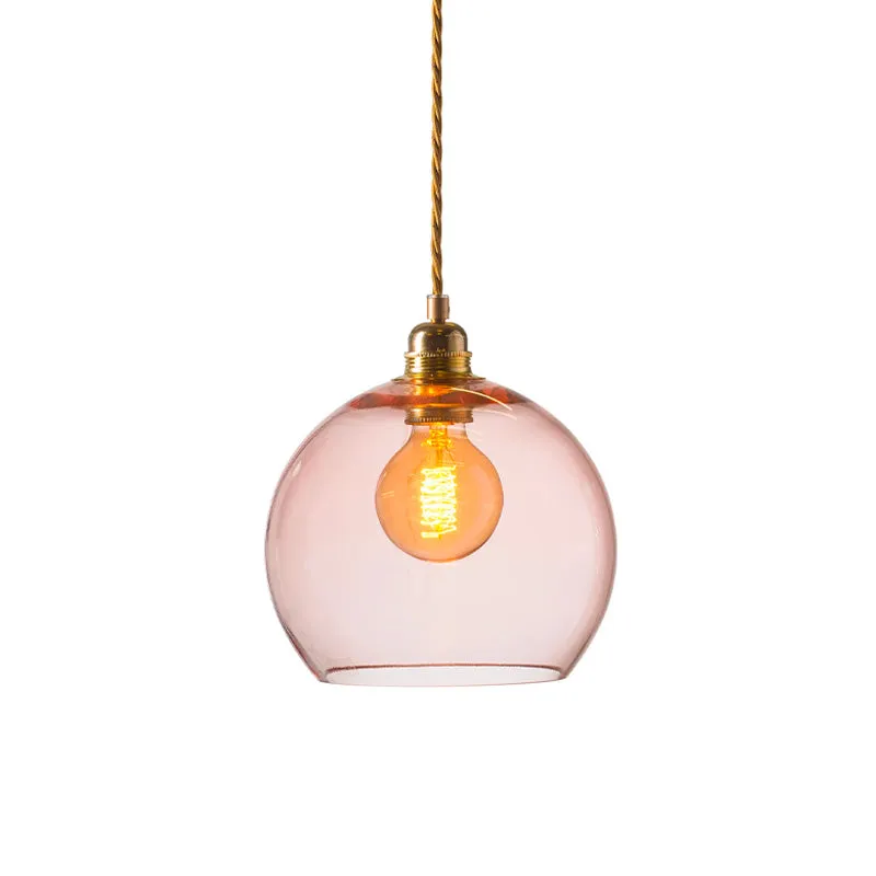 Glass Metal Spherical Pendant