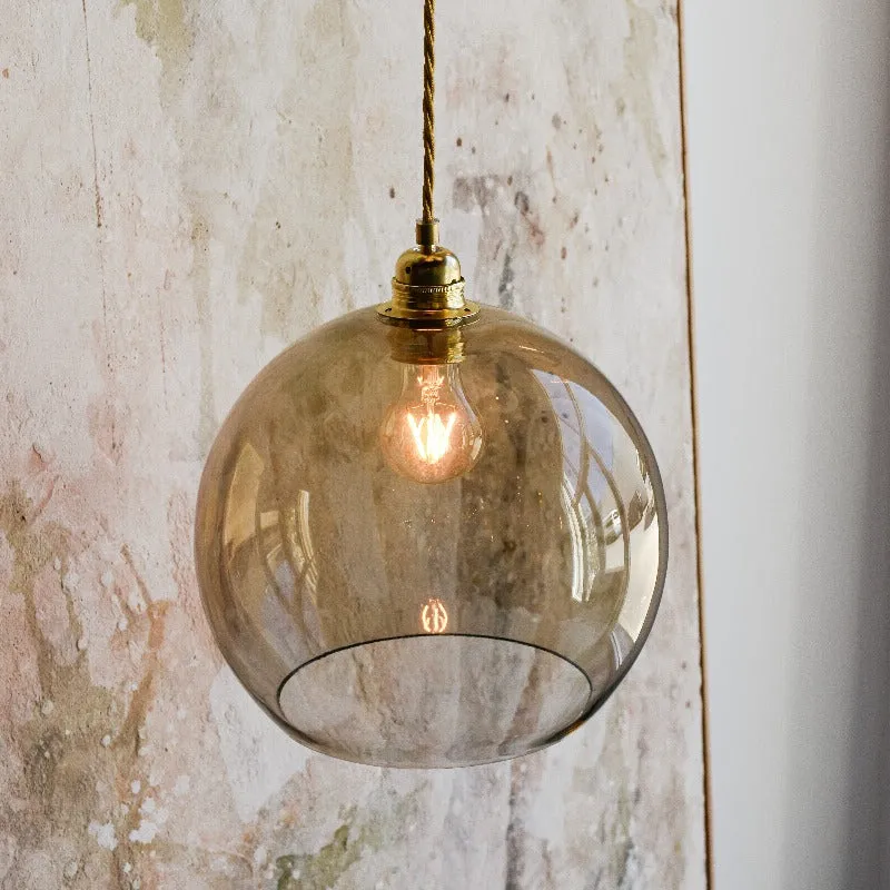 Glass Metal Spherical Pendant