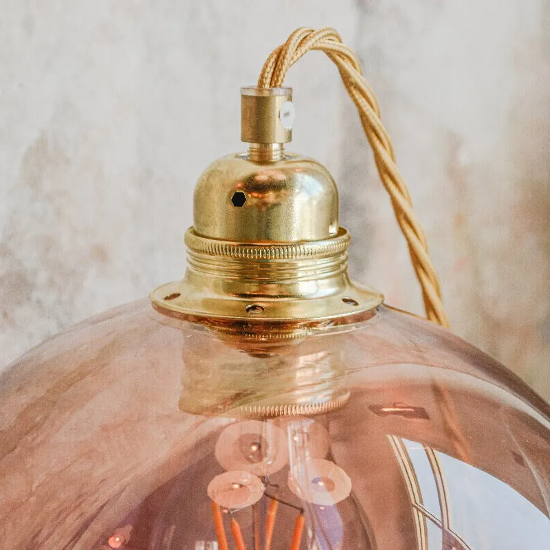 Glass Metal Spherical Pendant