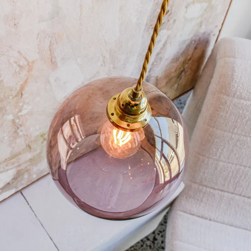 Glass Metal Spherical Pendant