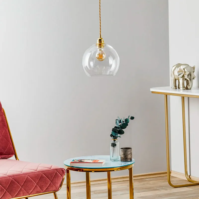 Glass Metal Spherical Pendant