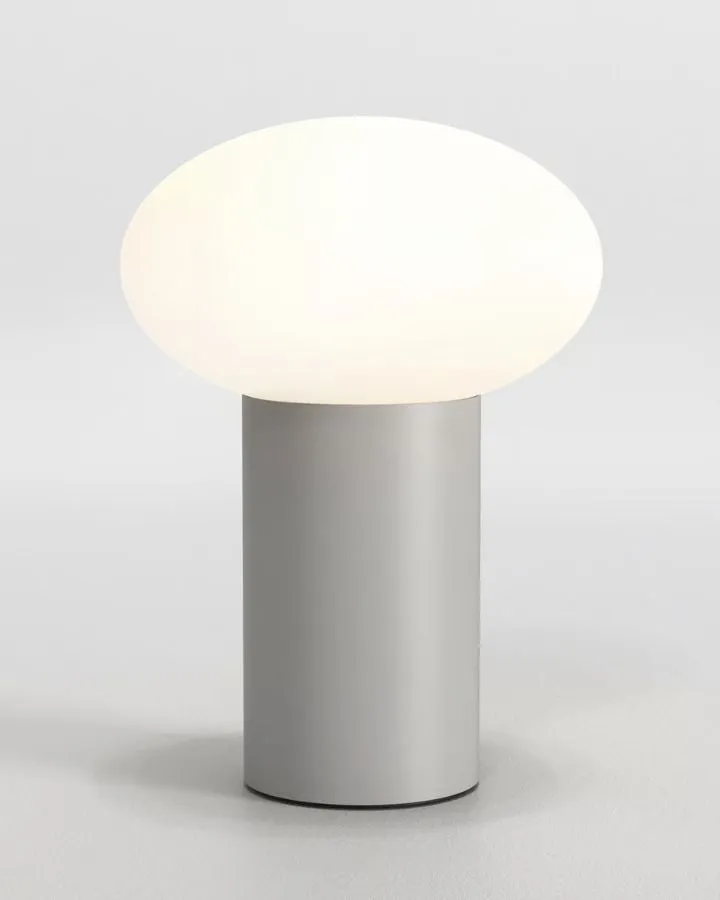 Glass Pebble and Aluminium Portable Table Lamp
