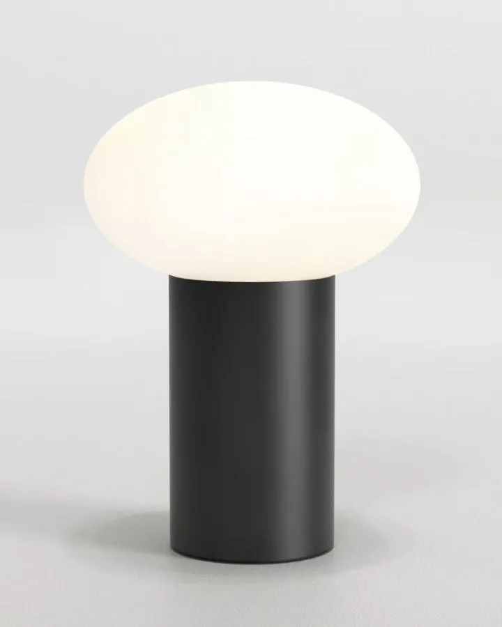 Glass Pebble and Aluminium Portable Table Lamp