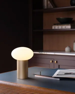Glass Pebble and Aluminium Portable Table Lamp