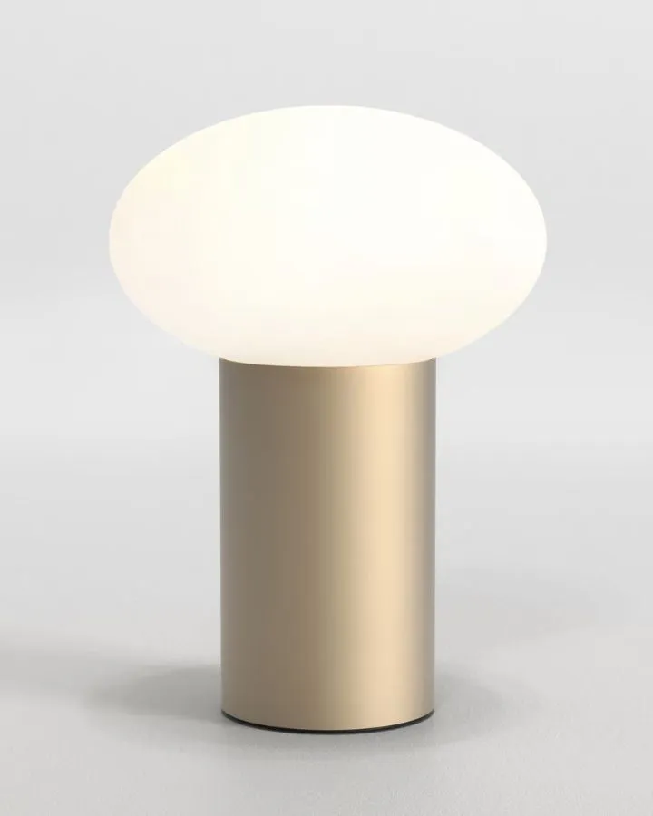 Glass Pebble and Aluminium Portable Table Lamp