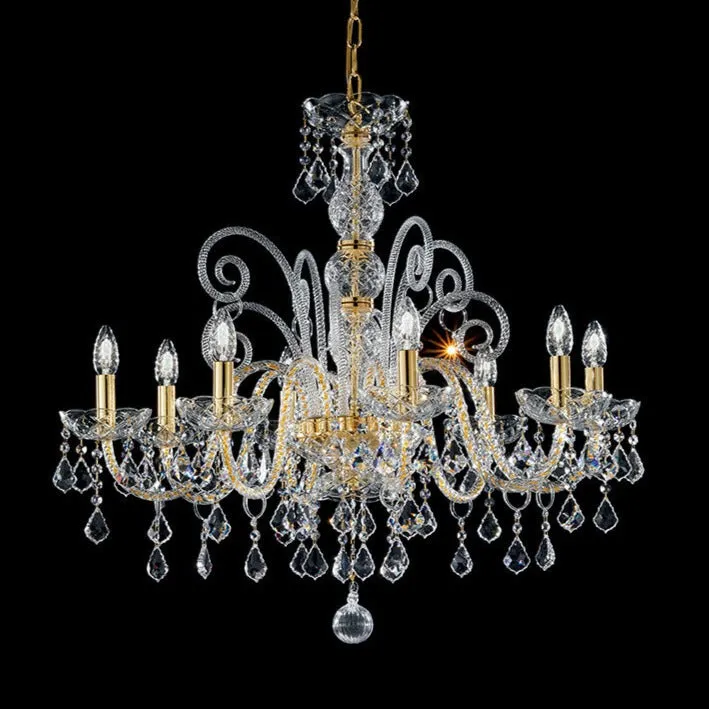 Hand-Made Single-Tier Venetian Chandelier With Eight Arm
