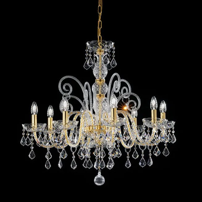 Hand-Made Single-Tier Venetian Chandelier With Eight Arm